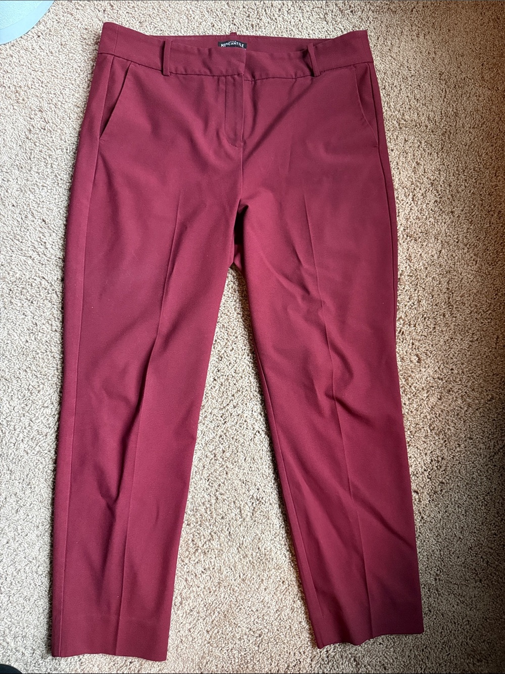 J. Crew Women's Straight Leg Pants in Burgundy